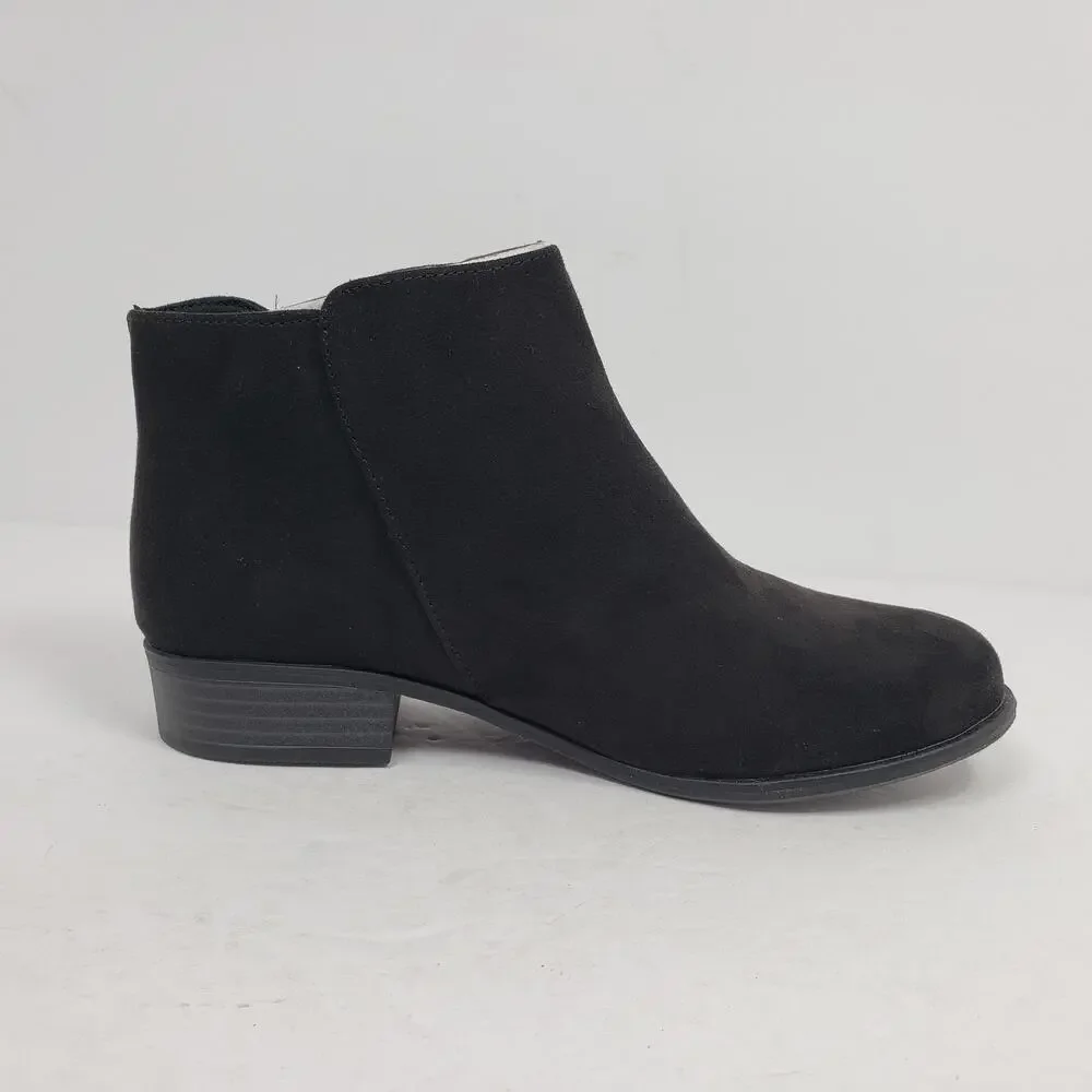 Sonoma Goods For Life Osmona Girls Size 4Y Black Side Zip Ankle Bootie Boots